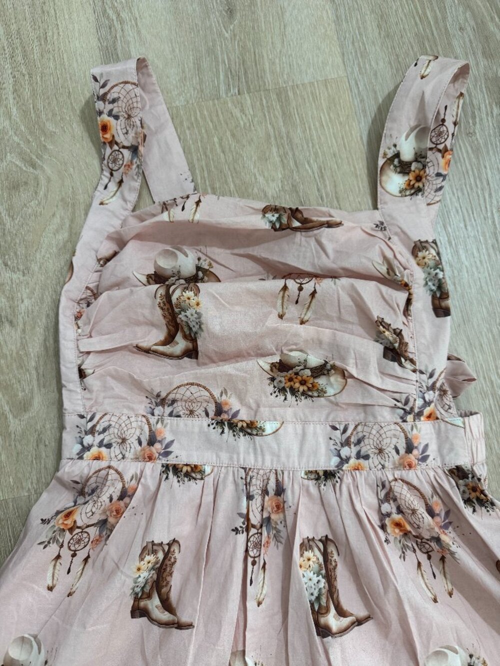 Pink Western Cowgirl Dress | Cowboy Boots & Floral Print | Size S - Picture 2 of 5